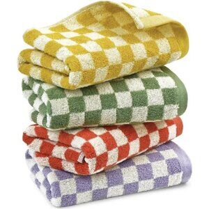Jacquotha Hand Towels for Bathroom 4 Pack, Cotton Face Towels Soft Absorbent